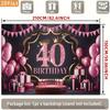 Двумерный фон для фотосъемки 40-го дня рождения Розово-черный фон с короной, шарами и тортом
