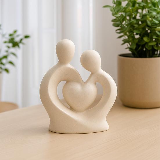 Керамическая статуэтка пары, обнимающаяся пара, романтическая скульптура влюбленных для годовщины свадьбы, Дня святого Валентина, декор полки для ТВ-стенки