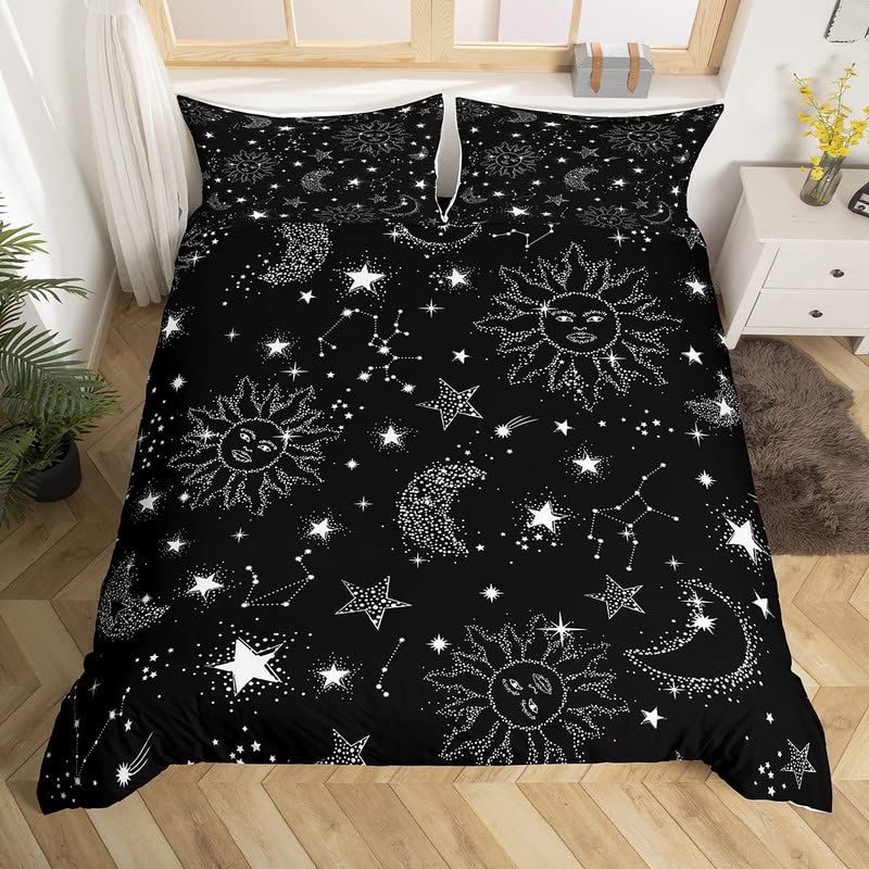 Комплект пододеяльника Sun And Moon King Size Фиолетовый Лиловый Ловец снов Звездный Постельный комплект Для Детей 2/3 предмета Богема Покрывало