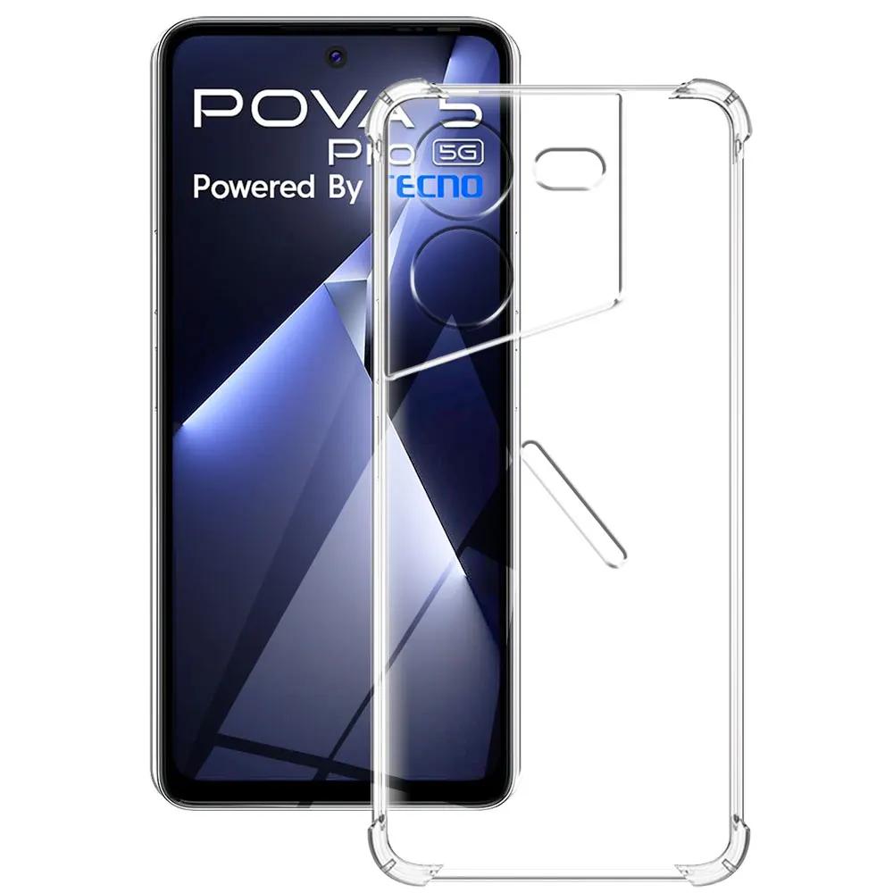 Для Tecno Pova 5 Pro Чехол Противоударный Прозрачный Мягкий Силиконовый Чехол Для Телефона Для Tecno Pova 4 4 Pro Coque Для Tecno Pova 5 Pova2 3 Funda