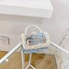 Stylish Mini Girls Handbag With Pearl Bow Design For Fashionable Princesses In Black And White Colors