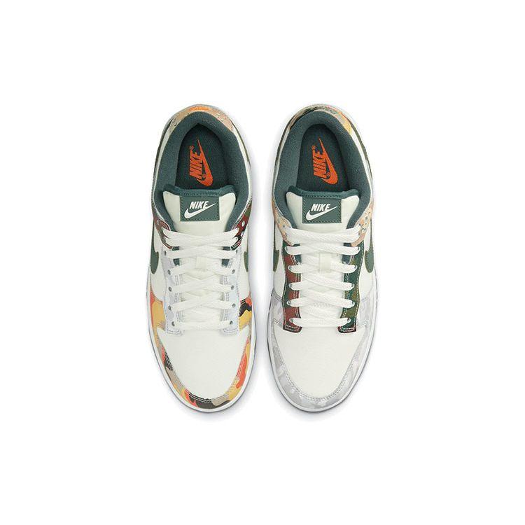 Nike Мужские кроссовки Dunk Low SE Sail Multi-Camo Multi-Color Vintage-Green Total-Orange DH0957-100