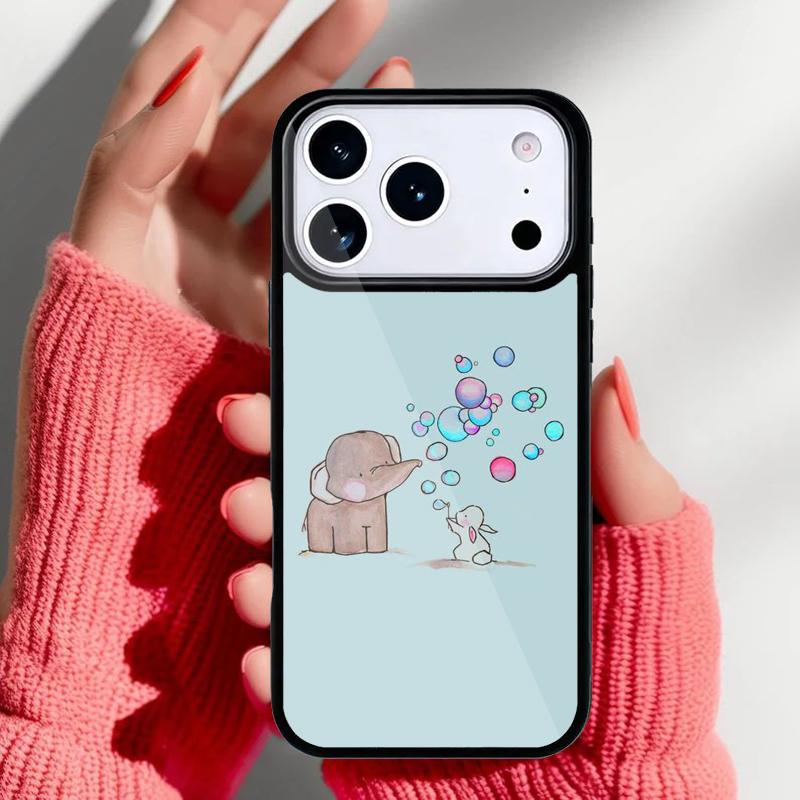 Милый чехол для телефона со слоном для iPhone 17 16 15 14 13 Pro Max Задняя крышка для 12 11 Pro Coque