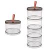 Sealed Spice Jar Airtight Seasoning Storage Organizer Round Stackable Clear Spice Bottle with Handle for Kitchen Counter Pantry