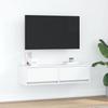White TV Cabinet with Drawers 100 x 31 x 25.5 cm Engineered Wood