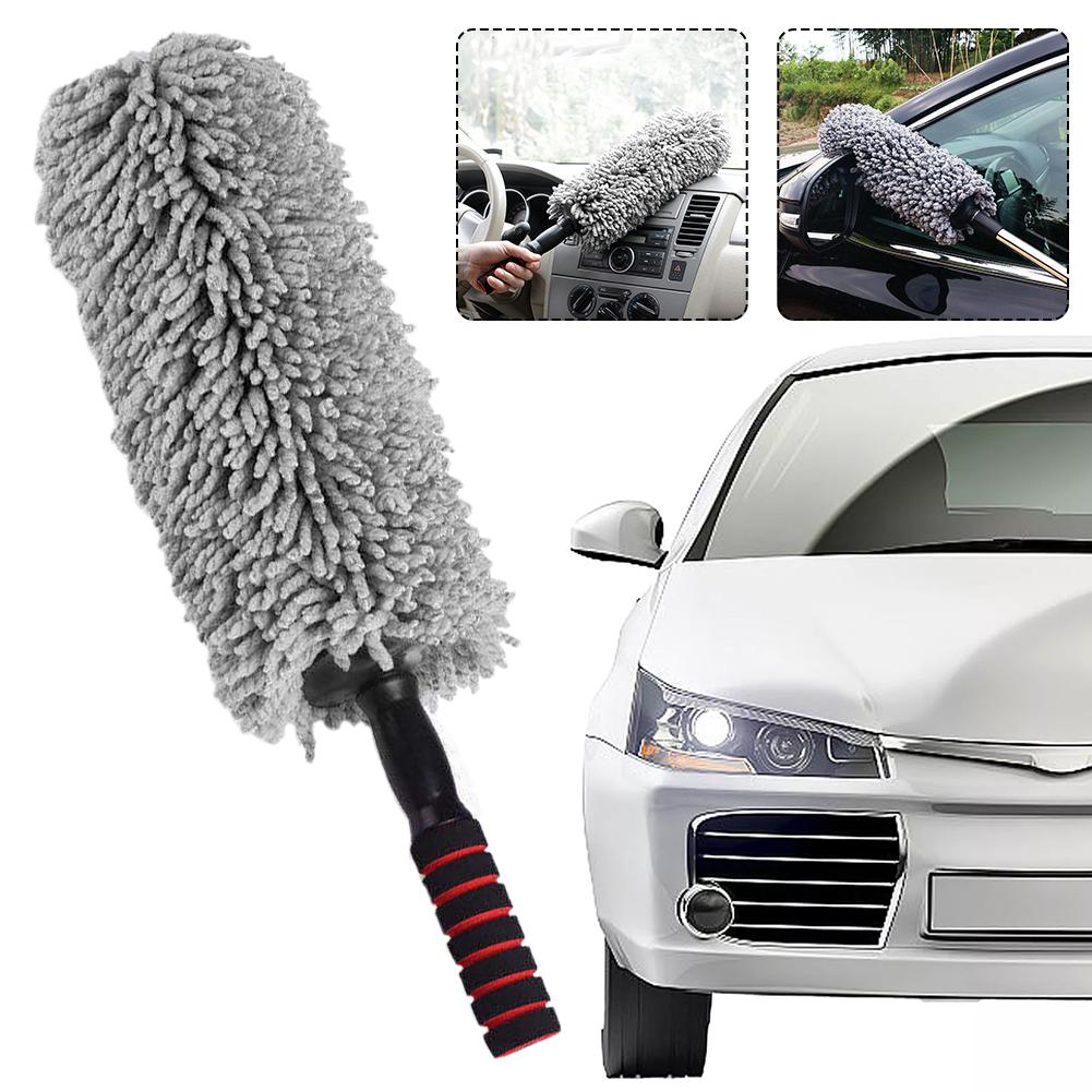 Car Body Duster Retractable Wax Dust Wash Mop Retractable Brush Wheel Dry Wet And Remover Dust Dual Car Tyre Handle Use O3N5
