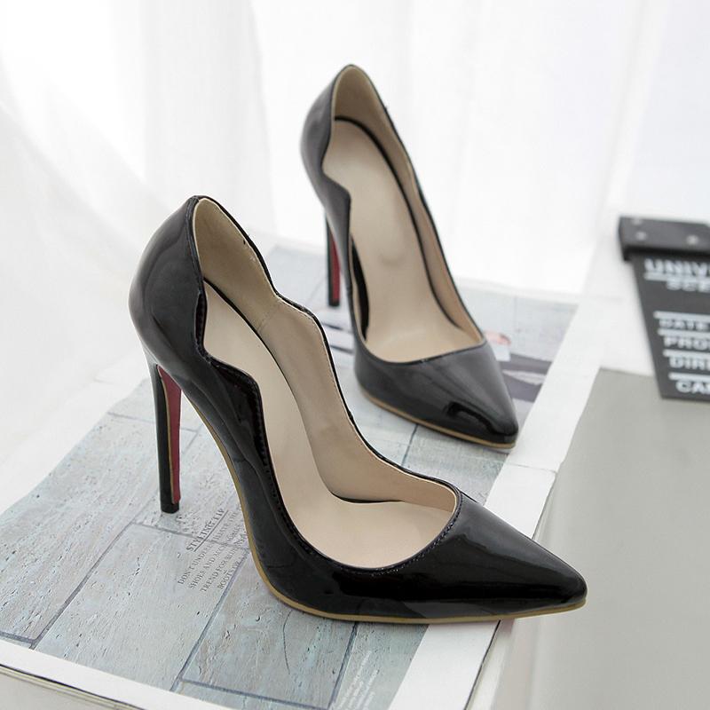 Женские туфли-лодочки на высоком каблуке, весенне-летний темперамент, простые, с острым носком, на тонком каблуке, супервысокий каблук, с мелким вырезом, большого размера, низкие туфли