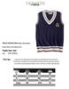 Academy British Style Embroidered V-Neck School Uniform Sweater Vest for Girls - Spring/Autumn