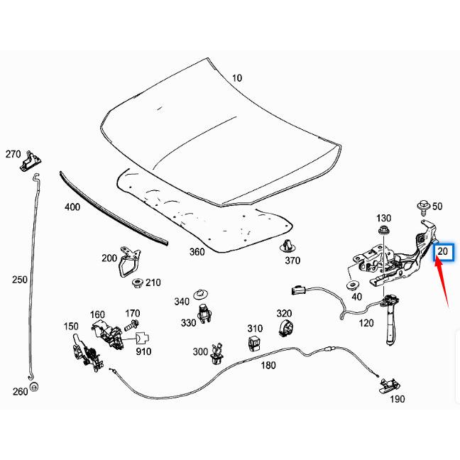 Петля капота Mercedes-Benz GLA W156, Совместимые номера деталей: 1768800328, 1768800428