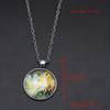 Retro Mermaid Convex Round Pendant Necklace Women's Personality Neck Jewelry Gift