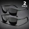 2PCS Fashion Square Sunglasses Men Vintage Plastic Male Sun Glasses Women Stylish Black Sport Shades UV400