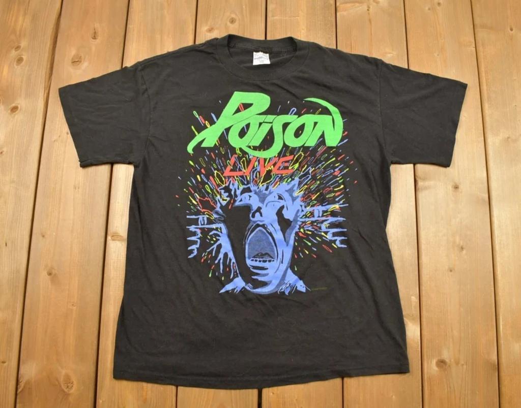 Винтажная футболка с логотипом группы Poison с тура 1988 года