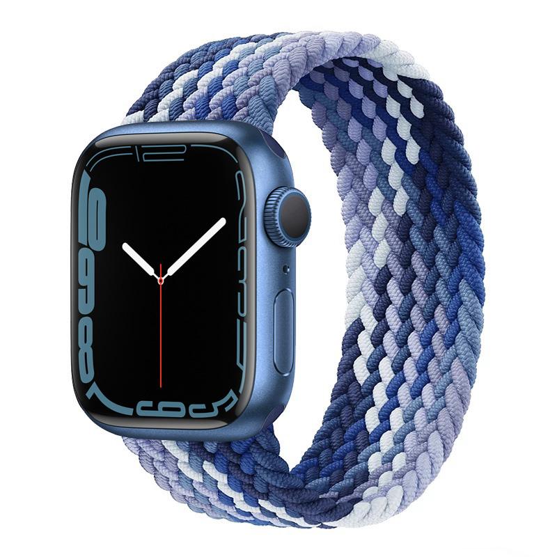 Плетеный ремешок Solo для Apple Watch Band 44 мм, 40 мм, 45 мм, 41 мм, 49 мм, 42 мм, 38 мм, эластичный браслет iWatch series 7, 3 SE, 6, 8, ультра-ремешок
