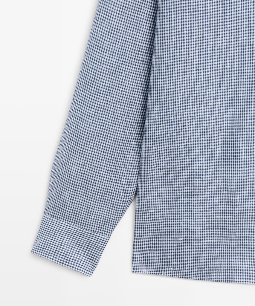Masimodutti Рубашка в клетку Гингем, Regular Fit, 100% Лен