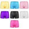 Kids Girls Bright Glossy Dance Shorts Elastic Breathable Boxer Shorts