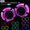 2Pcs 7 Colors LED Car Holder Coasters Rechargeable Interior Decorative Atmosphere Lamp Light Sensor Car Coasters Pad Universal