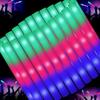 50 ШТ. Светодиодные палочки-неон оптом, разноцветные, RGB, пенопластовые, для болельщиков, светящиеся в темноте, для Рождества, дня рождения, свадьбы, вечеринки