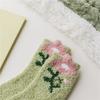 6Pairs Thickened Coral Fleece Socks Flower Warm Socks Women Sweet Floor Plush Socks  Autumn