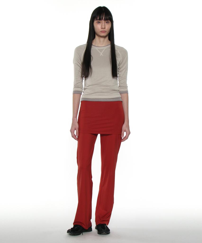 PARTIMENTO WOMEN Pwc Sheer Raglan Three-Quarter Sleeve Tee_Ecru