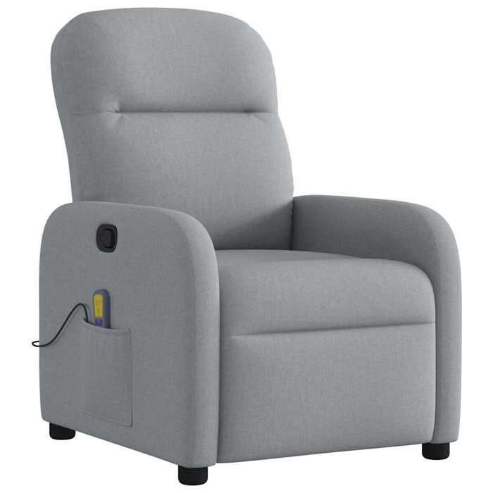 VidaXL Reclining Massage Chair Light Grey Fabric, Massage Chair, Armchair, Sofa Armchair, Office Chair 4015532