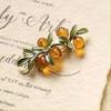 Liuli Zinc Zinc Alloy Luxury Sense Women Brooch Lemon Brooch Korean Style Badge Pastoral Plants Brooch