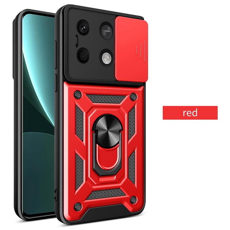 Чехол Armor для Xiaomi Poco X6 Pro C65 C40 M6 M5 F6 F5 X5 X4 F4 GT, защита объектива с кольцом, магнитный держатель, бизнес-чехол с полной защитой