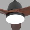 36-Inch Modern Black Ceiling Fan, Dimmable in 3 Color Tones, Solid Wood Blades, Control Handle, Reversible DC Motor, Memory Function