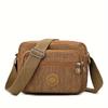 Durable Multi-layer Zipper Crossbody Bag, Nylon Square Shoulder Bag, Perfect Messenger Bag For Daily Use