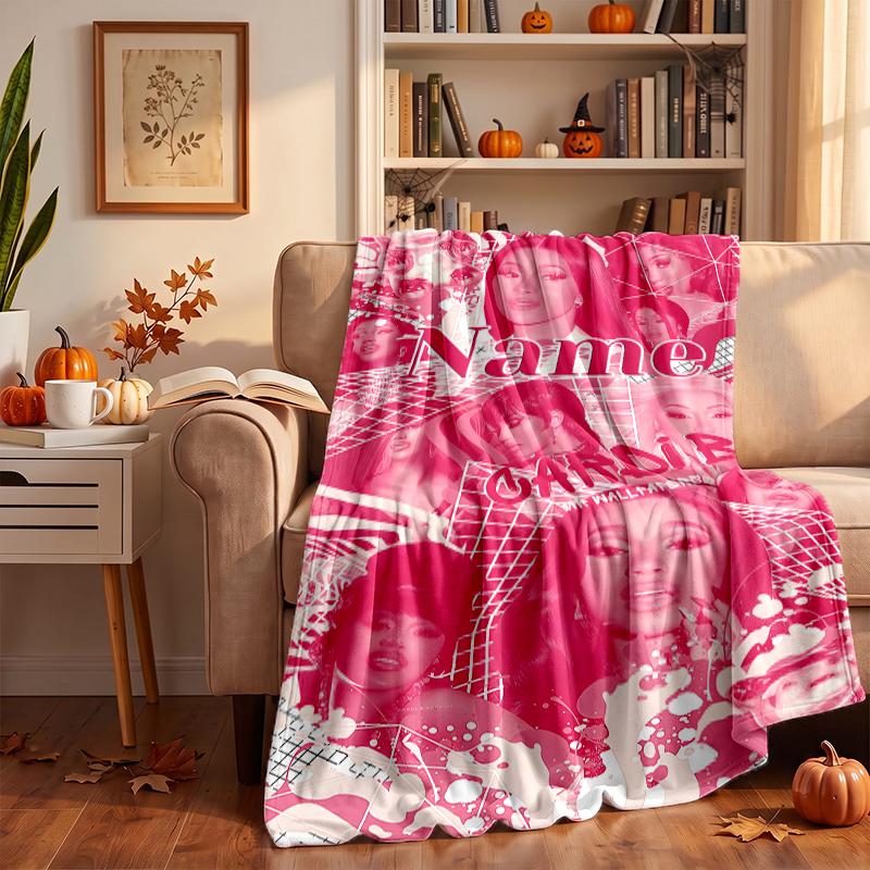 CARDI B Custom Flannel Blankets Soft Warm Cozy Throws for Home Decor Holiday Gifts