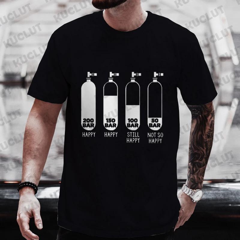Diver 200 Bar Смешные футболки Мужские летние рубашки Harajuku с коротким рукавом Уличная одежда Топы свободного покроя Одежда для подводного плавания Мужская одежда