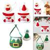 Holiday Pet Bandana Scarf with Knitted Christmas Bib and Santa Hat Polyester Accessory for Puppy Dog Xmas Photo Props