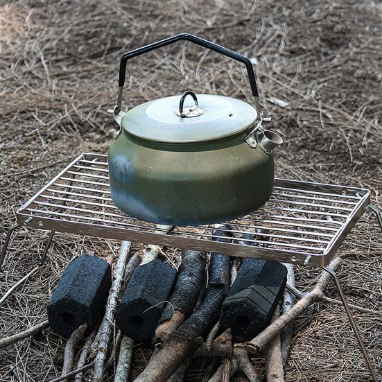 Folding Outdoor Camping Stove Grill Portable Heavy Duty Stainless Steel Backpacking Cooking Barbecue Picnic Collapsible Campfire Grate Grill Rack