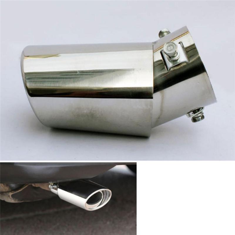 Car Universal Round Bend Stainless Steel Chrome Exhaust Tail Muffler Tip Pipe