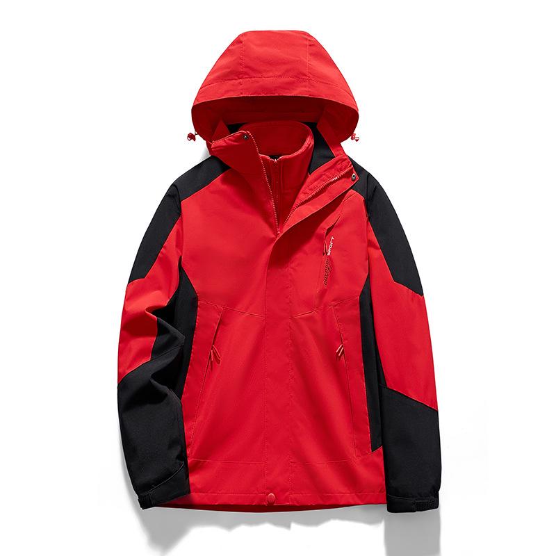 Мужская и женская ветрозащитная водонепроницаемая горнолыжная куртка 3 в 1 со съемной бархатной подкладкой — теплый, плотный и дышащий костюм для активного отдыха.