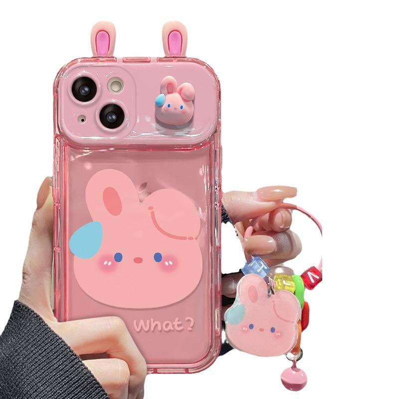 Applicable To Apple 15promax Mobile Phone Case IPhone 14/13 Rabbit Doll Pendant Xr/xs Flip Mirror 12