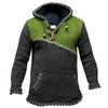 Fashion Men's Color Contrast Stitching Sweater Long-sleeved Hooded Sweater Sweater Coat