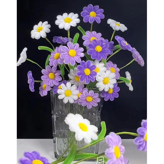 310 шт. Наборы для изготовления цветов из синельной проволоки для маленьких ромашек, YOOTOM Синельные стебли, Поделки из цветов-ромашек, 30 букетов искусственных ромашек