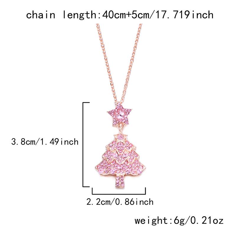 Женские серьги-подвески в виде рождественской елки, розового кристалла циркония, звезды, сверкающие снежинки, розовые украшения в подарок