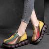 2024 Autumn New Fashion Ethnic Style Retro Handmade Rainbow Color Women's Thick Bottom Cake Casual Shoes