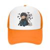 Luffy Anime Trucker Hats Trafalgar D Water Law Chibi Mesh Net Baseball Cap Snapback Kpop Peaked Hat Unisex Women One Size