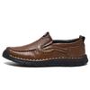 Handmade Breathable Casual Leather Shoes Soft Leather Soft Bottom Men's Comfortable Slip-On Walking Shoes Large Size