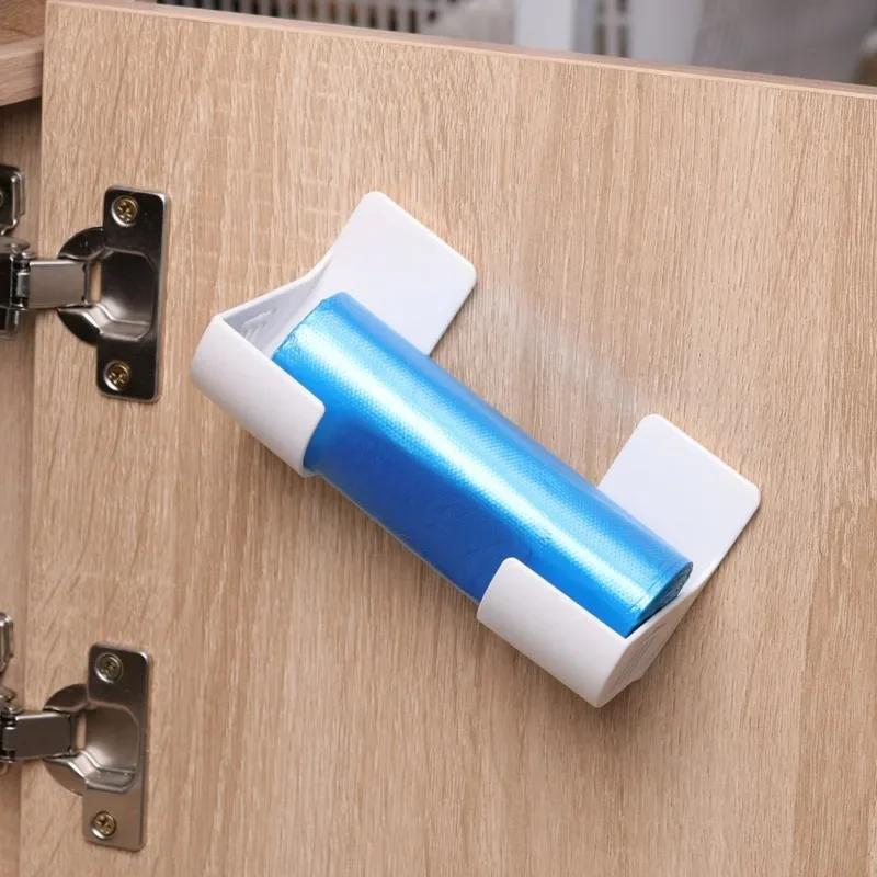 2/6 шт. настенный держатель для мешков для мусора, мешок для мусора, ящик для хранения, органайзер, пластиковый пакет, контейнер для пленки, диспенсер для кухонной полки