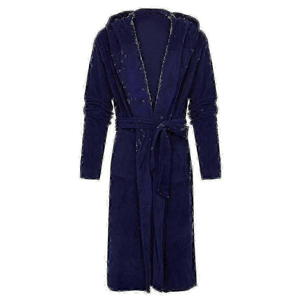 2026 Hot!! Men's Bathrobes, Terry Robe Fleece Robe Plush Long Hooded Bathrobe
