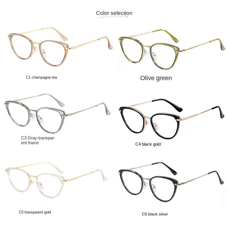 2Pcs New Cat Eye Myopia Glasses For Women Ladies Nearsighted Eyewear Minus Blue Light Blocking Computer Eyeglasses