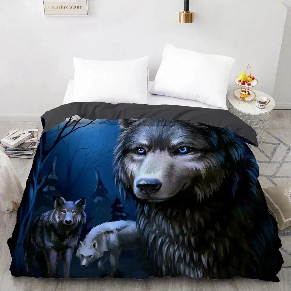 Wolf Cute Animal Bedding Set 3D Printing Kids Adult Luxury Gift Polyester Duvet Cover Home Textiles Single Full King Twin Size