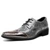 High-heel Luxury Man Golden Shoes Size 39-48 Fashion Snake Print Dress Shoes Men Pointed Toe Glitter Leather Party Shoes for Men
