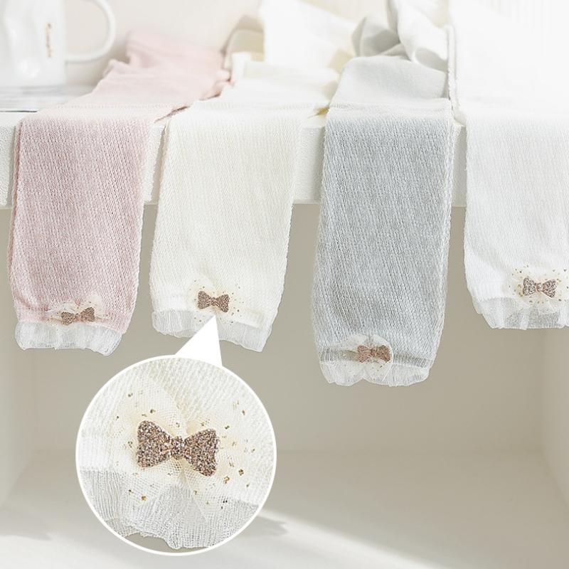 Новые летние хлопковые колготки для новорожденных девочек, детские колготки с бантом для девочек, детские колготки с вырезами