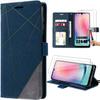 Case for Samsung Galaxy A24 + Pack 2 Tempered Glasses - Elegant Navy Blue Leather Effect Case