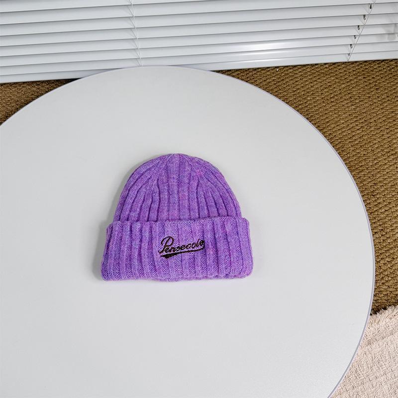 Новая детская шерстяная вязаная шапка в корейском стиле, простая шерстяная шапка с вышивкой английскими буквами для мальчиков и девочек, шапка-баотоу с защитой ушей