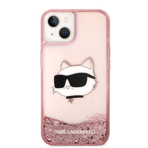 Etui do iPhone 14 Plus Karl Lagerfeld Glitter Choupette Różowe